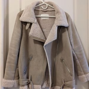 Beige fluffy jacket